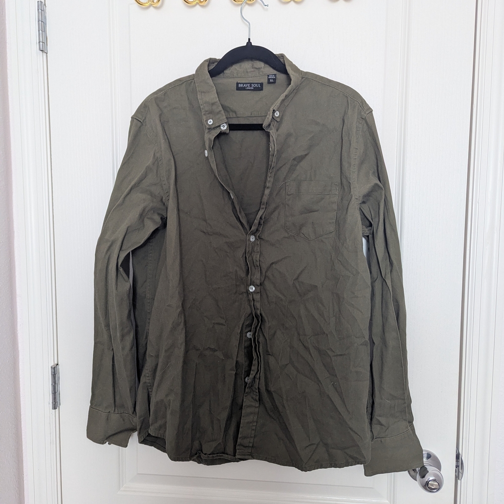 Olive Green Men's Shirt